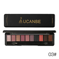 Vovomay Women's Long Lasting Waterproof Sweat Eye Shadow, Professional 10 Earth Colors Warm Matte Shimmer Pearl Smoked Eyeshadow Palette Set