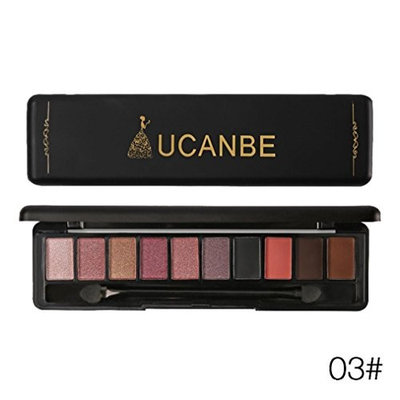 Vovomay Women's Long Lasting Waterproof Sweat Eye Shadow, Professional 10 Earth Colors Warm Matte Shimmer Pearl Smoked Eyeshadow Palette Set