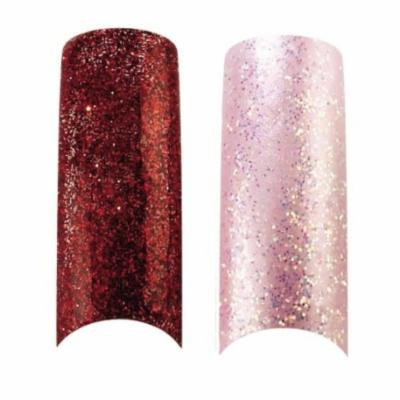 Bundle - 3 Items : Cala X2 Pack of 100 Red & Ice Pink Glitter Professional Nail Tips (87825,87824) + Aviva Nail Kit
