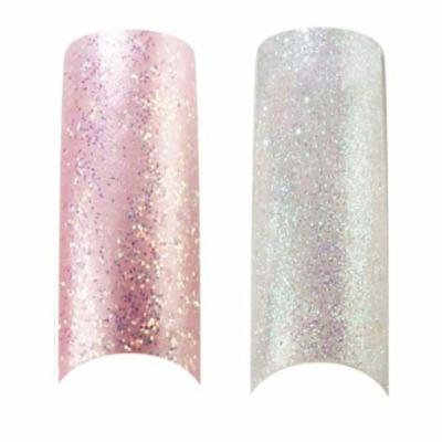 Bundle - 3 Items : Cala X2 Pack of 100 Ice Pink & Clear Glitter Professional Nail Tips (87824,87827) + Free Aviva Nail Kit