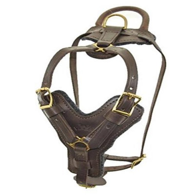 Viper V3002-6 21-30 N x 32-40 G inch Typhoon Leather Working Dog Harness, Brown
