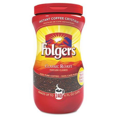 FOL06922 Folgers Instant Coffee Crystals, Classic Roast, 16Oz Jar