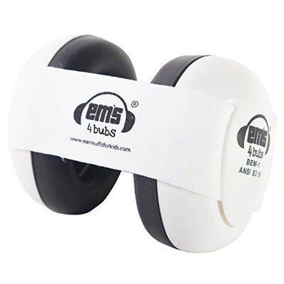 Ems 4 Bubs Hearing Protection Baby Earmuffs (White with White)