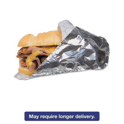 Bagcraft Paper Con BGC 300841 14 x 16 Foil Sandwich Wrap Silver 2-500