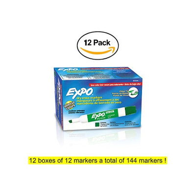 Expo Low Odor Chisel Tip Dry Erase Markers, 12 Red Markers (80002) Case of 12 Packs