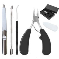 Loobani Professional Toenail Clippers Kit for Thick and Ingrown Toenails, Precision Pedicure Tools Toenail Cutters with Ritzy Case, Set of 4