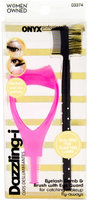 Onyx Professional Eyelash Comb and Brow Brush with Dual Sided Eye Guard