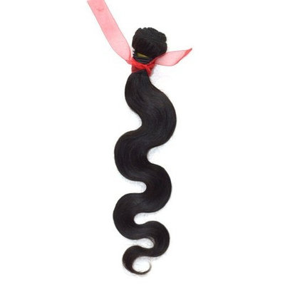 10-28 inch 100% RAW Virgin Brazilian Remy Human Hair Extensions Wavy Weave Weft Bundle #1B (18