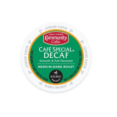 Community Coffee Cafe Special Decaf Medium-Dark Roast Coffee K-Cup Pods, .38 oz, 18 count