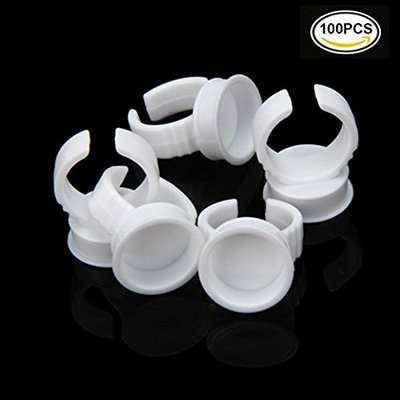 TAROMAING 100Pc Microblading Pigment Glue Rings Tattoo Ink Holder For Semi Permanent makeup Titular de la tinta del tatuaje