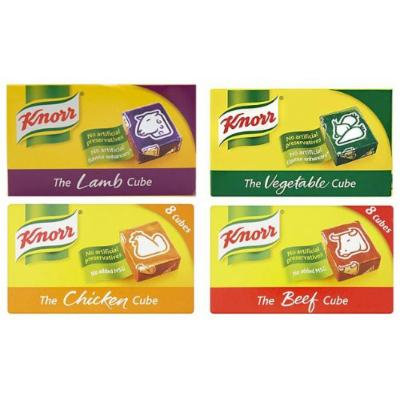 Knorr Stock Cubes Pack - 8 Lamb Knorr Cubes, 8 Beef Knorr Cubes, 8 Chicken Knorr Cubes, 8 Vegetable Knorr Cubes