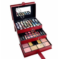 Lady De 65Color 3 Tray Eye Shadow Professional Leather Train Case Make-Up Kit Set (BY CAMEO)