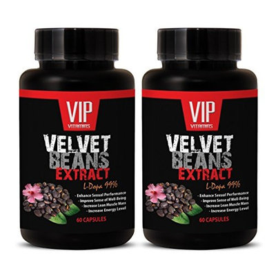 Sexual enhancement pills for men - VELVET BEANS EXTRACT 350Mg (L-DOPA 99%) - Mucuna - 2 Bottles 120 Capsules