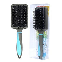 LOUISE MAELYS 2pcs Large Synthetic Bristles Paddle Hair Brush Detangling Brush Comb Black
