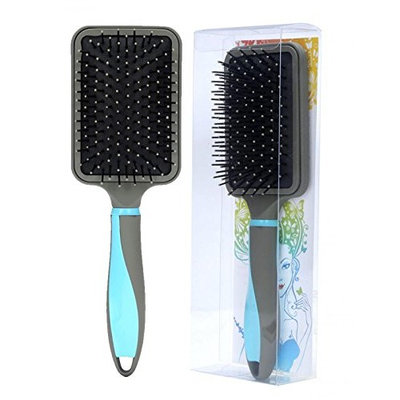 LOUISE MAELYS 2pcs Large Synthetic Bristles Paddle Hair Brush Detangling Brush Comb Black