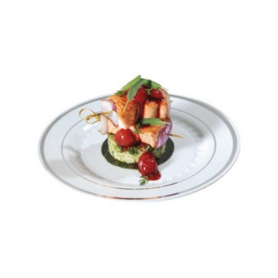 Fineline Settings Silver Splendor White With Silver Round China-Like 6