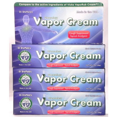 Dr. Sheffield's Greaseless Vapor Cream Cough Suppressant 1 oz A lot of 3 Dr. She Good Quality for Everyone Fast Shipping Ship Worldwide