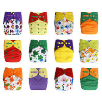 EcoAble Baby 12-Pack Pocket Cloth Diapers +24 Inserts Bundle Set (Unisex 3)