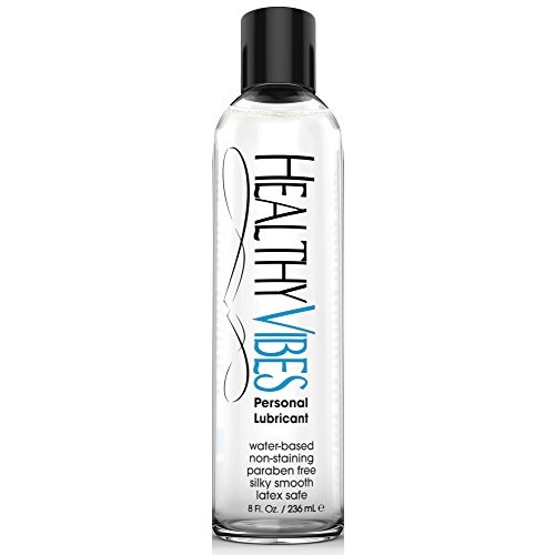 Water Based Sex Lube 8 oz by Healthy Vibes Intimate Personal Lubricant  Stain Free & Condom Safe Adult lube for men, women, and couples