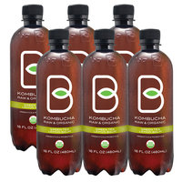 B-Tea Kombucha Lemon Balm Green Tea, 16 Fl Oz (Pack of 6)
