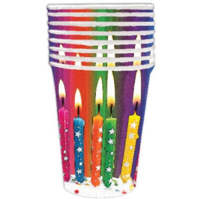 DDI 1998112 Birthday Bright Candle 9 oz Cup - 8 Count Case of 24