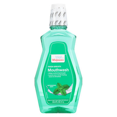 Walgreens Antiseptic Mouthwash Refreshing Mint, Refreshing Mint - 33.8 oz.