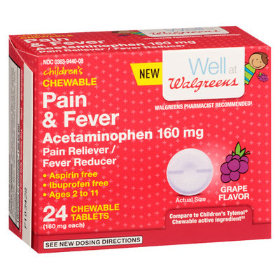 Walgreens Pain & Fever Dissolving Tablets Grape - 24 ea
