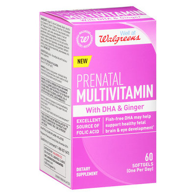 Walgreens Prenatal Multivitamin With DHA & Ginger Softgels - 60 ea