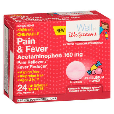 Walgreens Pain & Fever Dissolving Tablets Bubblegum - 24 ea