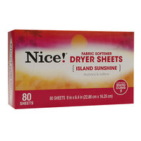 N'ice Nice! Fabric Softener Dryer Sheets Island Sunshine - 80 ea