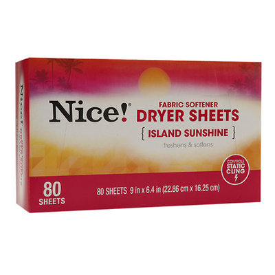 N'ice Nice! Fabric Softener Dryer Sheets Island Sunshine - 80 ea