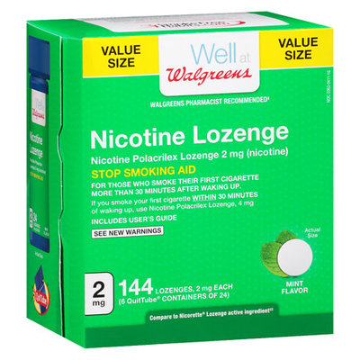 Walgreens Nicotine Lozenges 2 MG Sugar Free Mint - 144 ea