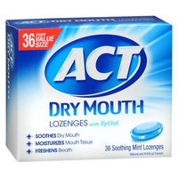 Chattem Inc ACT Dry Mouth Soothing Mint Lozenge with Xylitol, 36 count