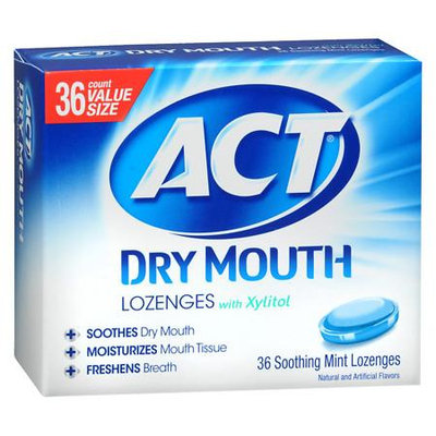 Chattem Inc ACT Dry Mouth Soothing Mint Lozenge with Xylitol, 36 count