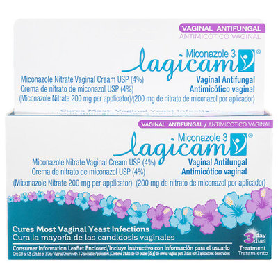 Genomma Lab Lagicam Miconazole 3 Vaginal Antifungal Cream, 200 mg, 0.9 oz