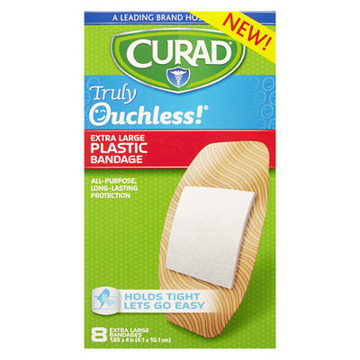 Curad Truly Ouchless Bandages, Plastic 1.65 in x 4 in - 8 ea