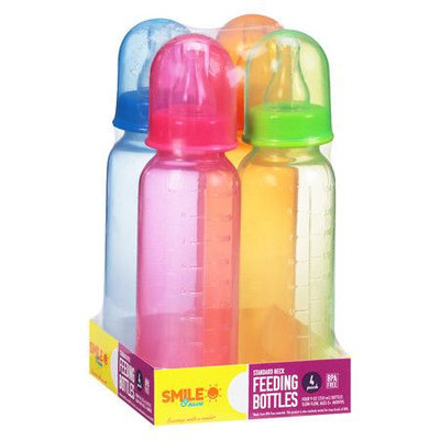 Sunny Smile Standard Neck Feeding Bottles - 4 ea