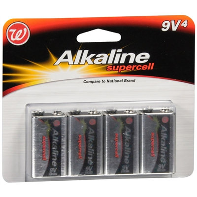 Walgreens Alkaline Supercell Batteries 9 V - 4 ea