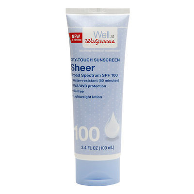 Walgreens Sunscreen Sheer Dry Touch Lotion SPF100