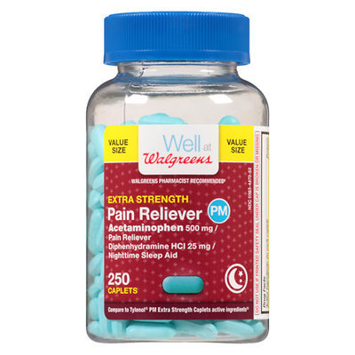 Walgreens Pain Reliever PM Extra Strength Capsules - 250 ea