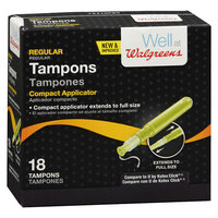 Walgreens Compact Tampons Regular Absorbency - 18 ea