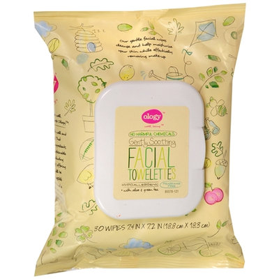 Ology Gently Soothing Facial Towelettes Fragrance Free - 30 ea