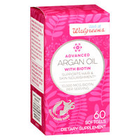 Walgreens Biotin 10,000 mcg + Argan Oil 500 mg Softgels - 60 ea