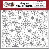 Echo Park Paper Carta Bella Stencil 6'X6'-Frosted Snowflakes