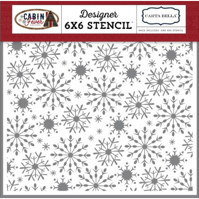 Echo Park Paper Carta Bella Stencil 6'X6'-Frosted Snowflakes