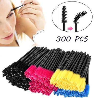 Voberry 300pcs Eyelash Mascara Brushes Wands Applicator Makeup Brush