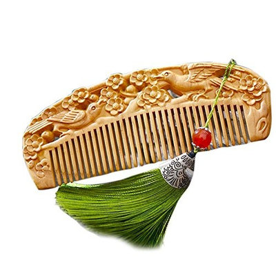 Private Custom Mahogany Carving Healthy Hair Care Peach Comb Gift Box for Mother, Girlfriend
