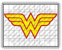 Whimsical Practicality Wonder Woman Logo Edible Icing Image Cake Topper (6 Inch Round)