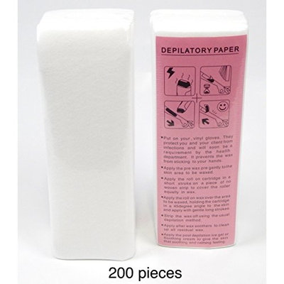Hair Removal Wax Strips for Facial & Body Hair Removal, Depilatory Paper Large Professional Non-woven 200 Pieces