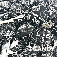 Black Dum Dums Color Party - Black Cherry Flavored - 4 Bags - 75 Count Per Bag - 300 Total Lollipops - Includes Free